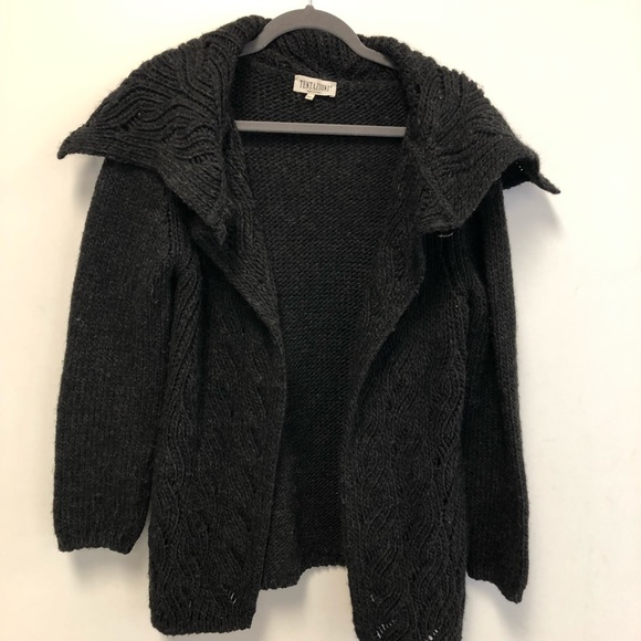 Tentazioni Charcoal Gray Merino Wool Blend Cardigan Sz. M - Picture 5 of 9